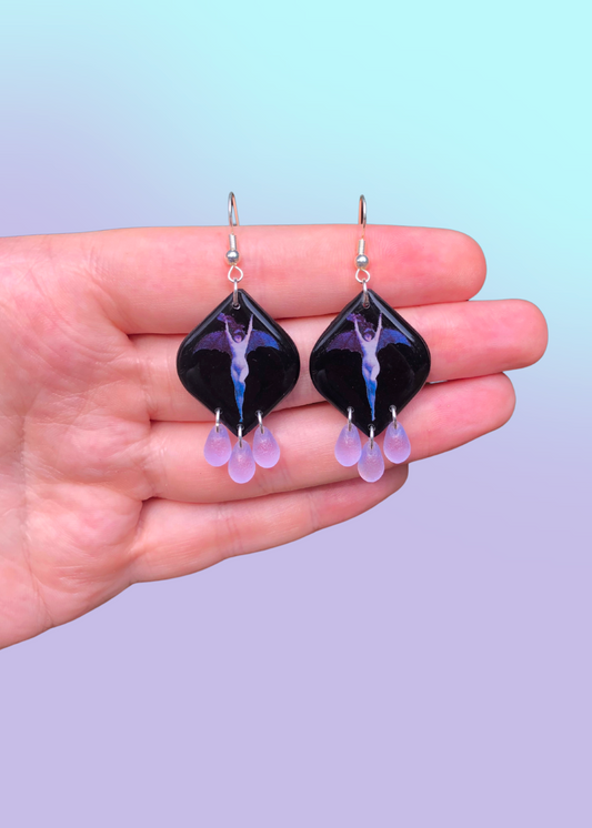 Mini Purple The Batwoman earrings