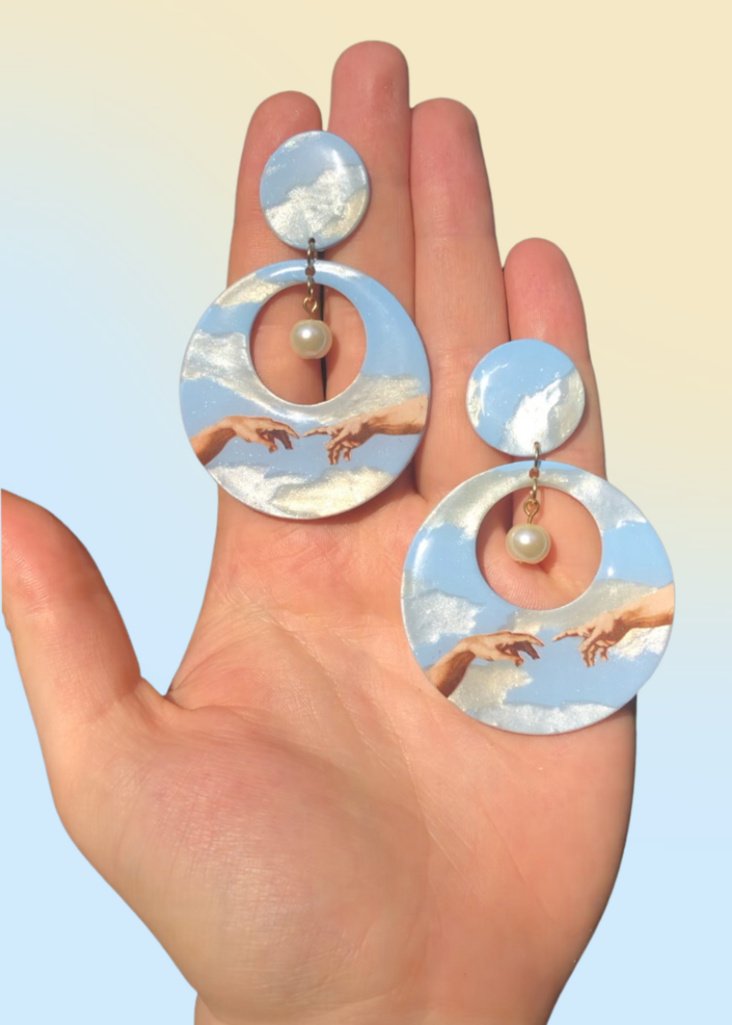 Pink Michelangelo The Creation of Adam Hoops