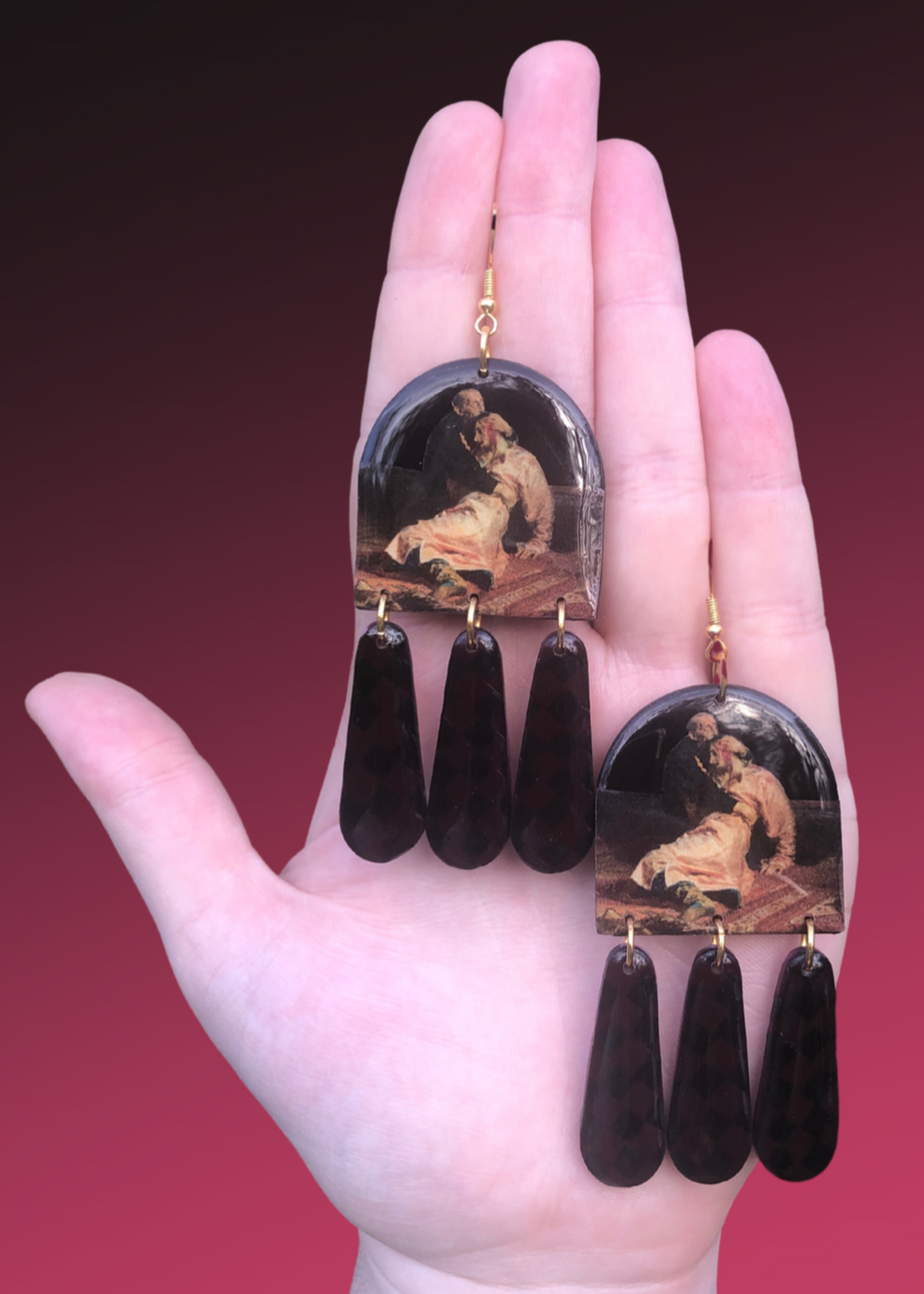 Ivan the Terrible and His Son Ivan Earrings